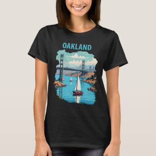 Oakland California Bay Bridge Hafen Reise T-Shirt