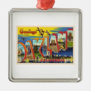 Oakland California CA Vintag Large Letter Postcar Ornament Aus Metall