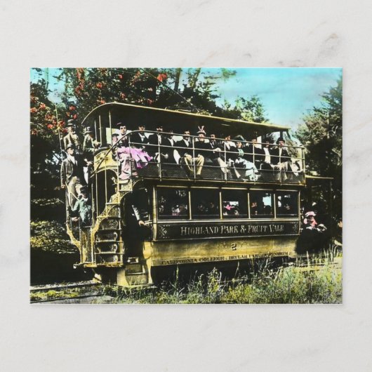 Oakland California Double Decker Streetcar Postkarte (Vorderseite)