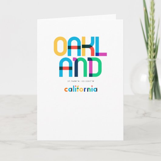 Oakland California Mitte Jahrhundert, Pop Art, Karte (Vorderseite)