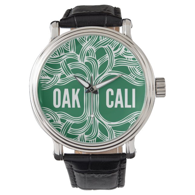 Oakland California Oak Design Armbanduhr (Vorderseite)