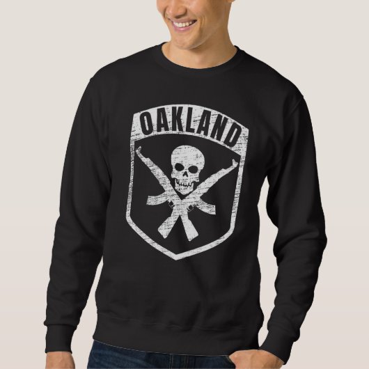 Oakland California Skull Ak 47 Hip Hop Rap Sweatshirt (Vorderseite)