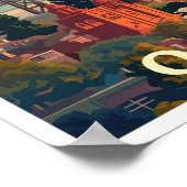 Oakland California Vintage Travel Illustration Poster (Ecke)