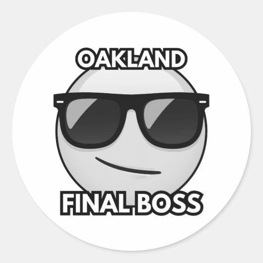 Oakland Endboss Cool Emoji Aufkleber (Vorderseite)