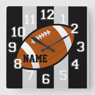 Oakland färbt Fußball-Wanduhr Quadratische Wanduhr