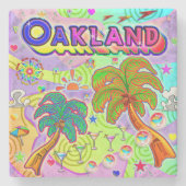 Oakland Ferien Ziel-Untersetzer Steinuntersetzer (Vorderseite)
