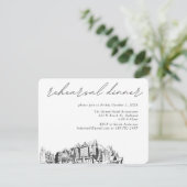 Oakland Hochzeit Elegante Probe Abendessen Begleitkarte (Stehend Vorderseite)