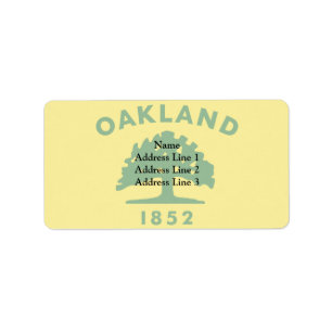 Oakland, Kalifornien, Flagge der Vereinigten Staat Adressaufkleber