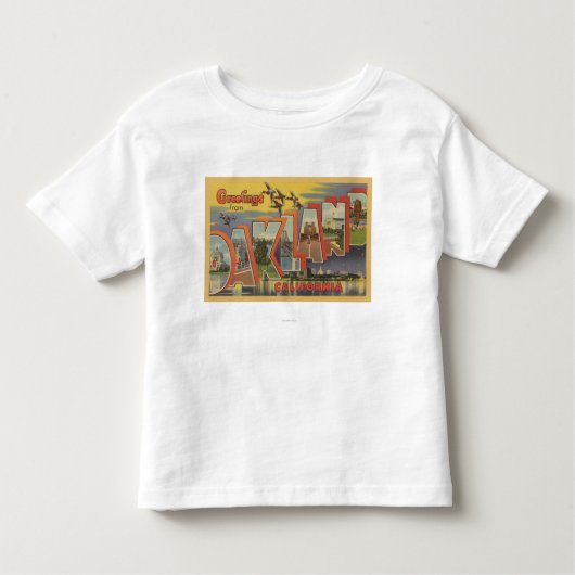 Oakland, Kalifornien - große Buchstabe-Szenen Kleinkind T-shirt (Vorderseite)