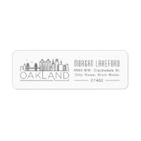 Oakland, Kalifornien, stilisierte Skyline | Etiket