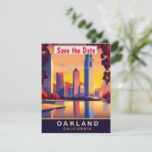 Oakland, Kalifornien, Travel Postcard, Save The Date (Stehend Vorderseite)