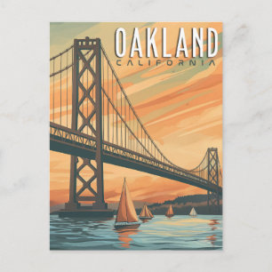 Oakland, Kalifornien - Vintage Travel Postkarte