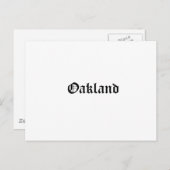 Oakland Old English Schriftart Postkarte (Vorne/Hinten)