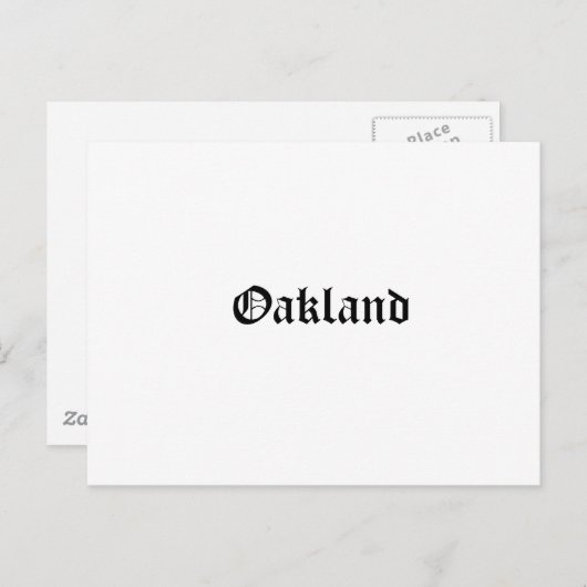 Oakland Old English Schriftart Postkarte (Vorne/Hinten)