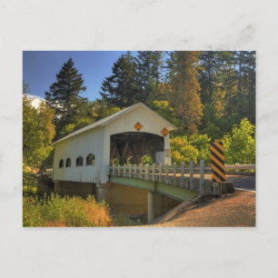 Oakland Oregon Covered Bridge Post Card Postkarte