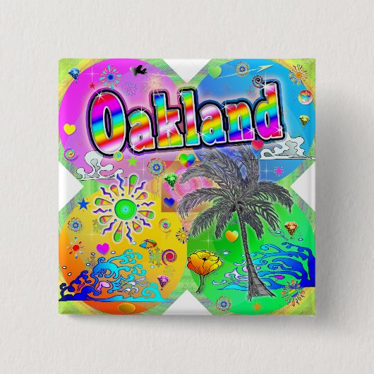 Oakland Quadro Seasons Button (Vorderseite)