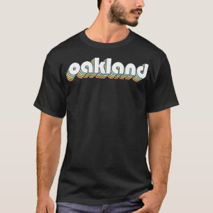 Oakland Retro Rainbow Typografie Faded Style T-Shirt