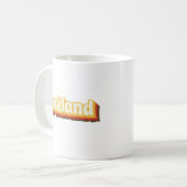 Oakland Retro Vintager Text Kaffeetasse (Vorderseite Links)