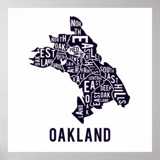 Oakland Typografische Karte Poster