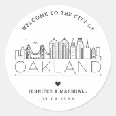 Oakland Wedding | Begrüßung Runder Aufkleber (Vorderseite)