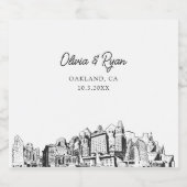 Oakland Wedding Champagne Label Schaumweinetikett (Einzelnes Label)