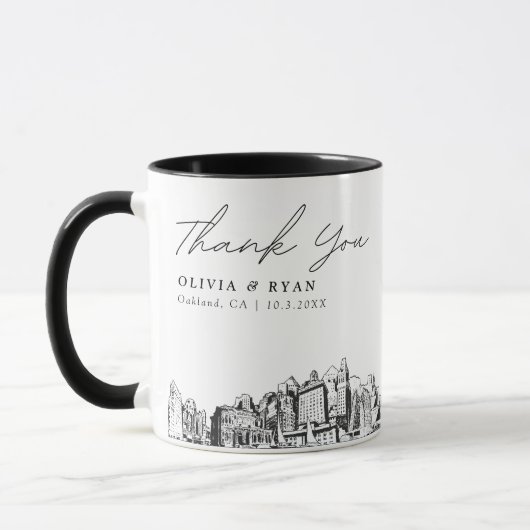 Oakland Wedding Minimal Custom Coffee Tasse (Links)