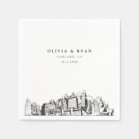 Oakland Wedding Minimalistisch Paper Serviette (Vorderseite)