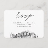 Oakland Wedding Minimalistisch Sketch UAWG Begleitkarte (Vorderseite)