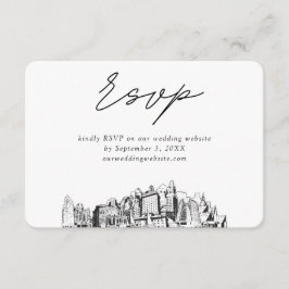 Oakland Wedding Minimalistisch Sketch UAWG Begleitkarte