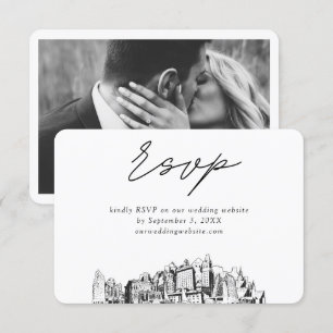 Oakland Wedding Minimalistisch Sketch UAWG Begleitkarte