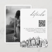 Oakland Wedding Modern Details QR Code Begleitkarte (Vorne/Hinten)