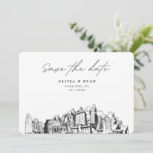 Oakland Wedding Modern Save the Date Einladung (Stehend Vorderseite)