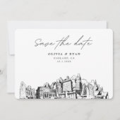 Oakland Wedding Modern Save the Date Einladung (Vorderseite)