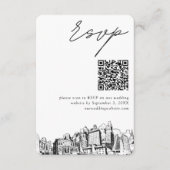 Oakland Wedding Modern UAWG QR Code Begleitkarte (Vorderseite)