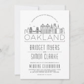 Oakland Wedding | Stilisierte Skyline-Einladung Einladung (Vorderseite)