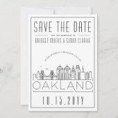 Oakland Wedding Stylized Skyline Save the Date Einladung (Vorderseite)