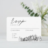 Oakland Wedding Traditionelle UAWG Meal Option Begleitkarte (Stehend Vorderseite)