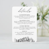 Oakland Wedding - Vertikale Details Begleitkarte (Stehend Vorderseite)