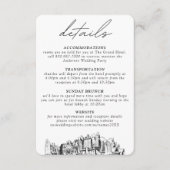 Oakland Wedding - Vertikale Details Begleitkarte (Vorderseite)