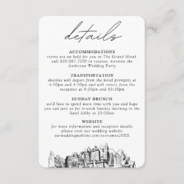 Oakland Wedding - Vertikale Details Begleitkarte