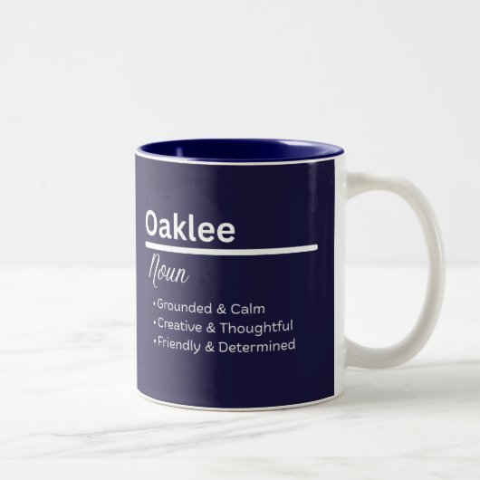 Oaklee Personalized Name Coffee Mug Zweifarbige Tasse (Rechts)