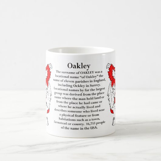 Oakley Familien-Wappen Kaffeetasse (Mittel)