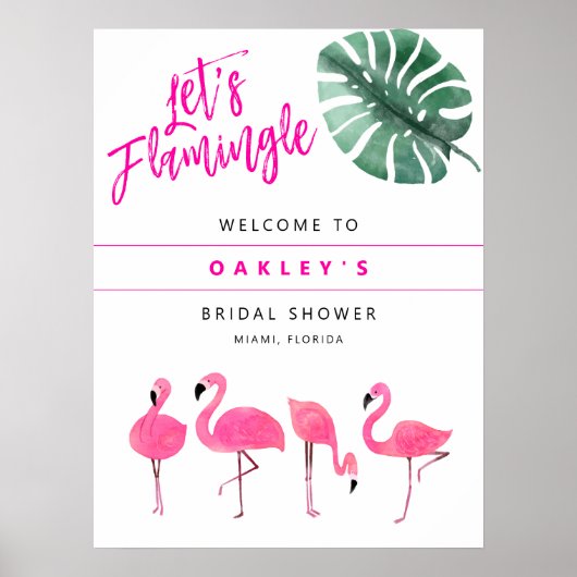 OAKLEY Flamingo Hot Pink Brautparty Willkommen Poster (Vorne)