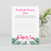 OAKLEY Flamingo Tropical Bachelorette Memory Game Einladung (Stehend Vorderseite)