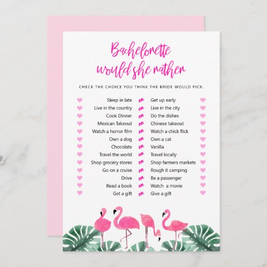 OAKLEY Hot Pink Flamingo Spaß würde sie eher Spiel Einladung (Vorne/Hinten)