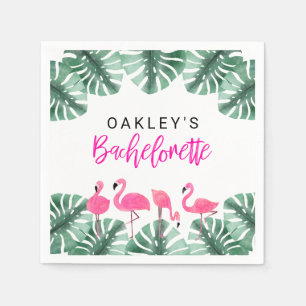 OAKLEY Hot Pink Tropical Flamingo Bachelorette Serviette