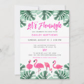 OAKLEY Let's Flamingle Tropical Pink Baby Shower Einladung (Vorderseite)