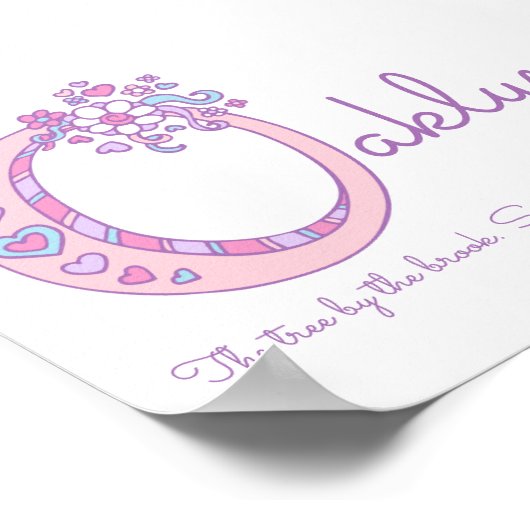 Oaklynn Mädchen Name bedeutet Pastellbrief O Poster (Ecke)