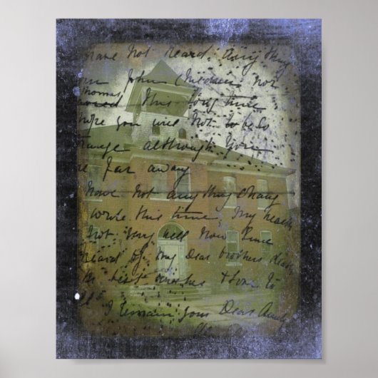 Oakville, Iowa School Grunge Art Poster (Vorne)