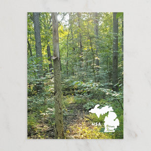 Oakwoods Metropark Weg Sommerwald mit Logo Postkarte